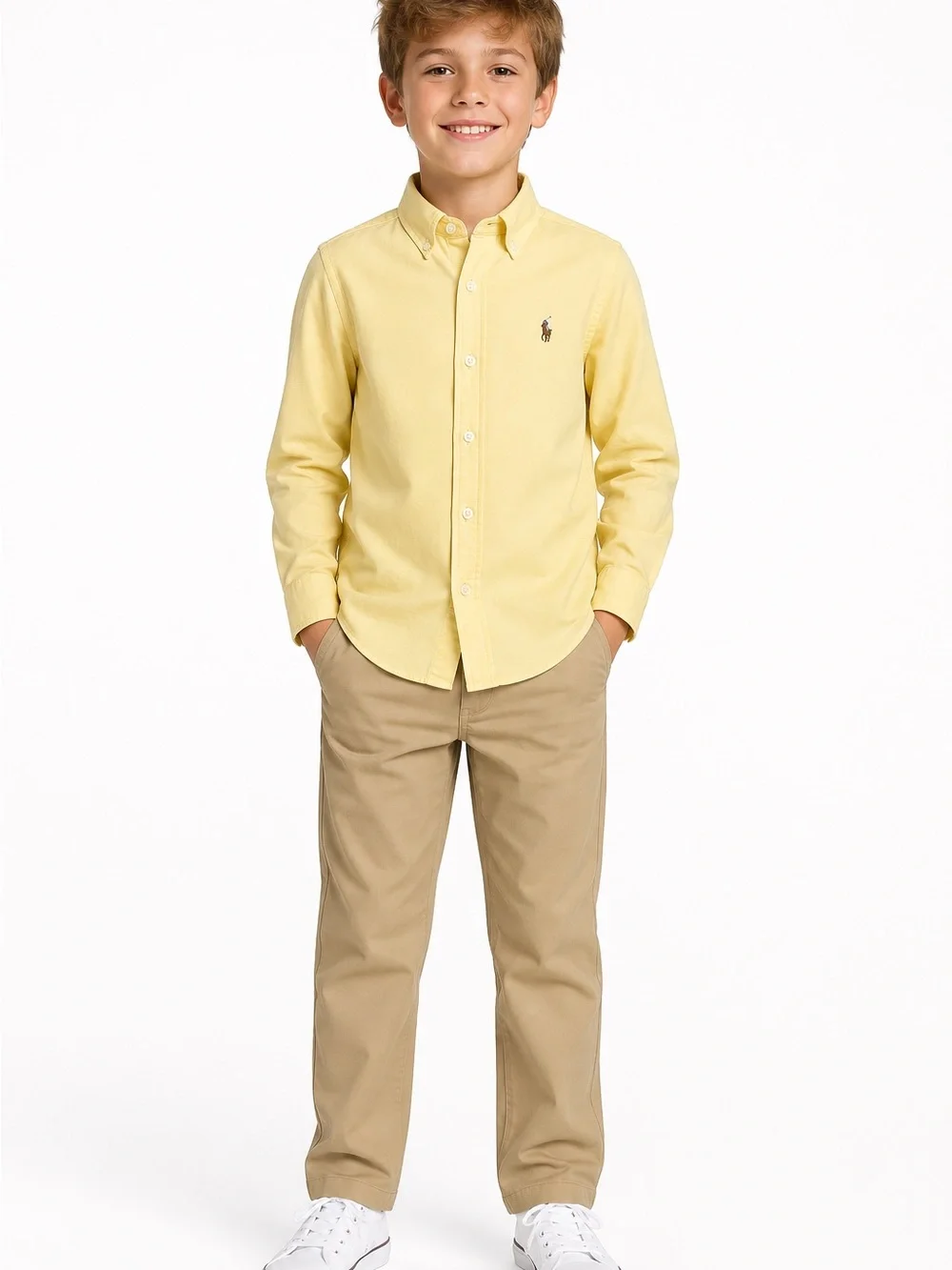 Ralph Lauren Pale Yellow Long-Sleeve Button-Down Shirt